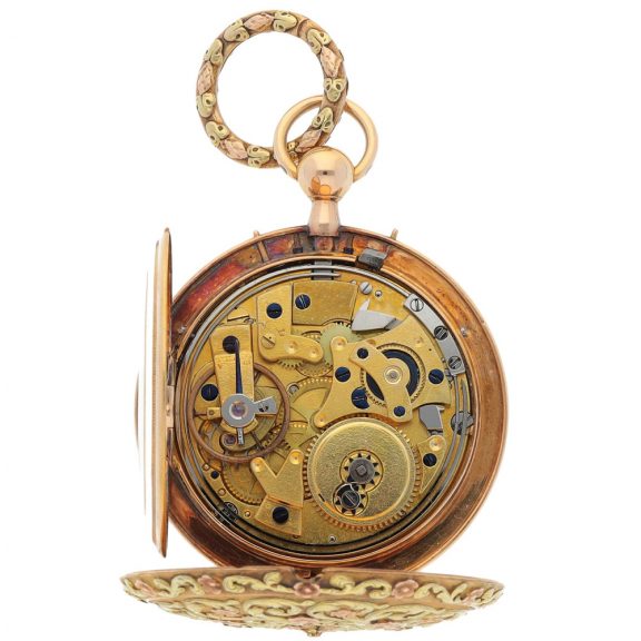 Gold quarter repeating cylinder pocket watch Circa 1800 Gold quarter repeating cylinder pocket watch Circa 1800