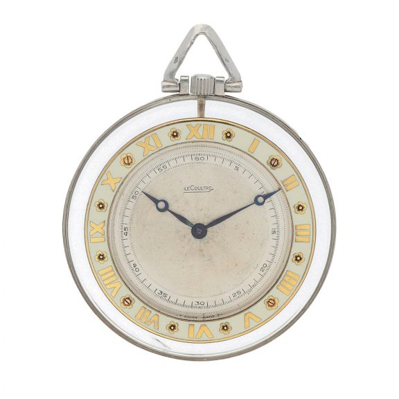 Rare Swiss rock crystal and platinum pocket watch Circa 1925