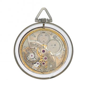 Rare Swiss rock crystal and platinum pocket watch Circa 1925