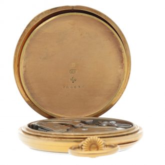Fine Swiss 18k yellow gold open faced pocket watch Circa 1910