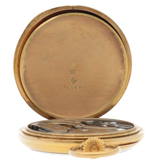Fine Swiss 18k yellow gold open faced pocket watch Circa 1910 Fine Swiss 18k yellow gold open faced pocket watch Circa 1910