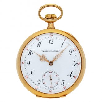 Fine Swiss 18K yellow gold open faced pocket watch Circa 1910