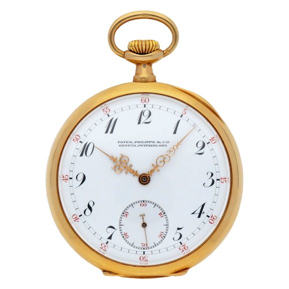 Fine Swiss 18K yellow gold open faced pocket watch Circa 1910