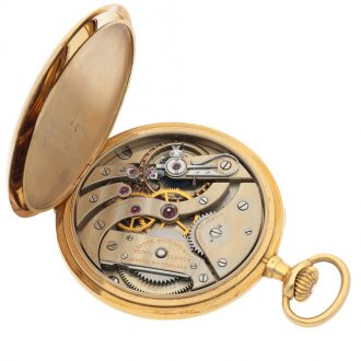 Fine Swiss 18K yellow gold open faced pocket watch Circa 1910