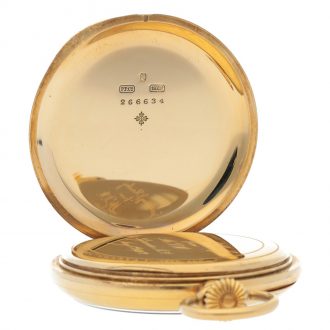 Fine Swiss 18K yellow gold open faced pocket watch Circa 1910