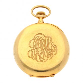 Fine Swiss 18K yellow gold open faced pocket watch Circa 1910