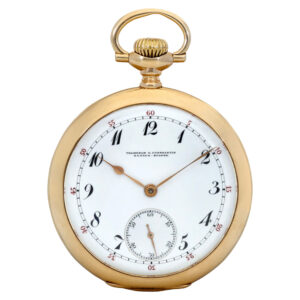 Swiss 14K yellow gold open faced keyless lever watch Circa 1910