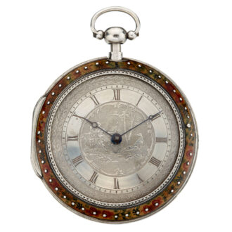 French quarter repeater in underpainted case Circa 1830
