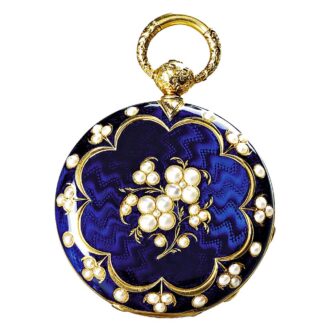 Swiss gold and enamel cabriolet watch Circa 1830