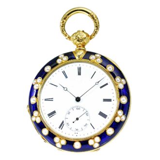 Swiss gold and enamel cabriolet watch Circa 1830