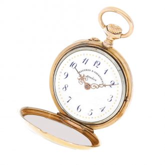 Swiss 18K gold keyless open faced lady's pocket watch Circa 1915