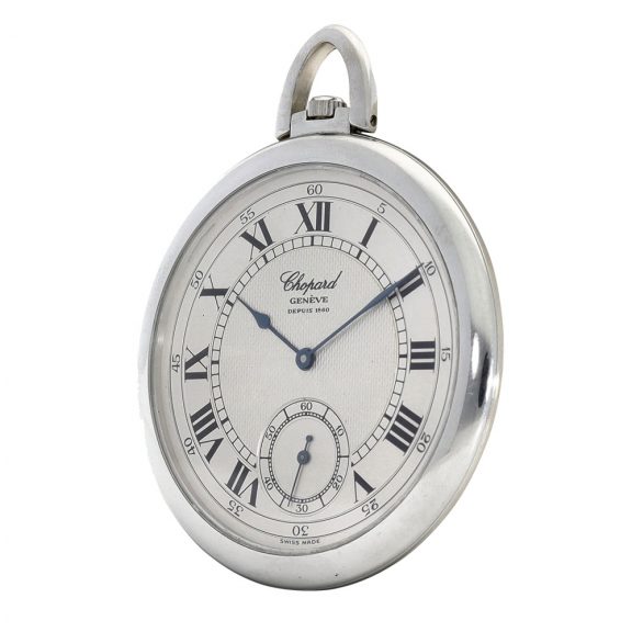 Swiss platinum open faced keyless pocket watch Circa 2010 Swiss platinum open faced keyless pocket watch Circa 2010