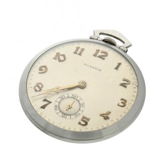 Swiss stainless steel open faced lever pocket watch Circa 1920 Swiss stainless steel open faced lever pocket watch Circa 1920