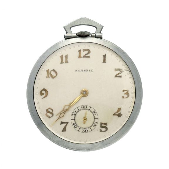 Swiss stainless steel open faced lever pocket watch Circa 1920 Swiss stainless steel open faced lever pocket watch Circa 1920