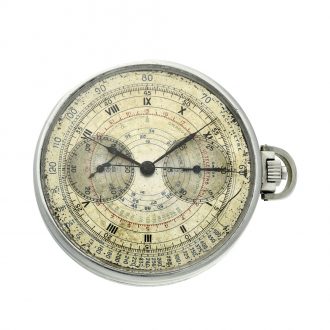 Swiss stainless steel mono pusher lever chronograph Circa 1900