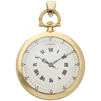 Rare French gold lever pocket watch by Cartier Circa 1925