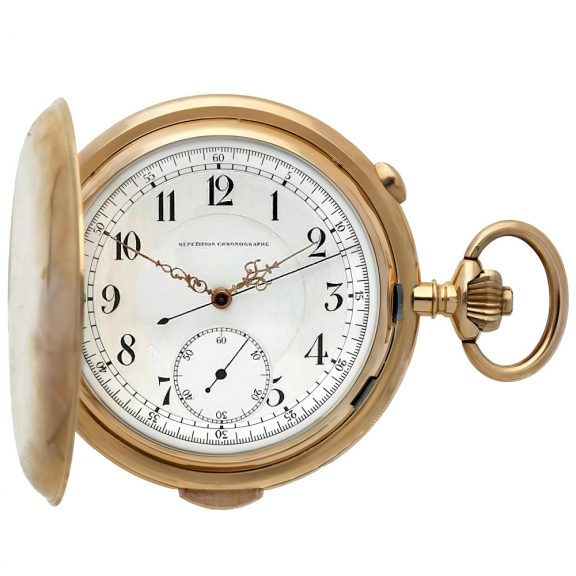 Swiss 14k pink gold quarter repeating chronograph Circa 1900
