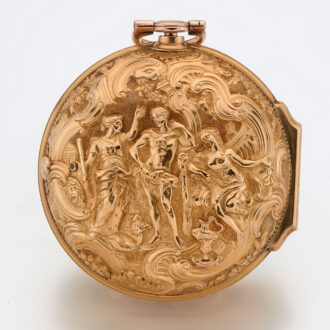 English gold repousse watch with protective outer Circa 1762