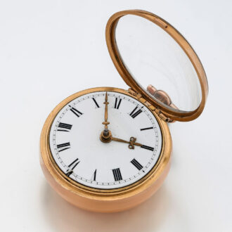 English gold repousse watch with protective outer Circa 1762