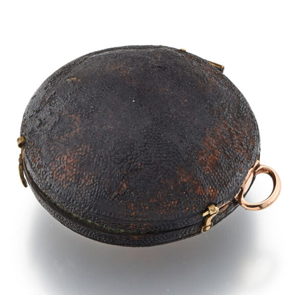 English gold repousse watch with protective outer Circa 1762 English gold repousse watch with protective outer Circa 1762