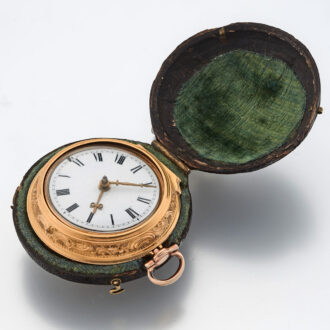 English gold repousse watch with protective outer Circa 1762