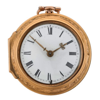 English gold repousse watch with protective outer Circa 1762