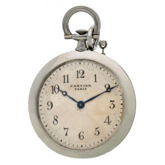 A French platinum and enamel pendant watch with necklace, Circa 1920