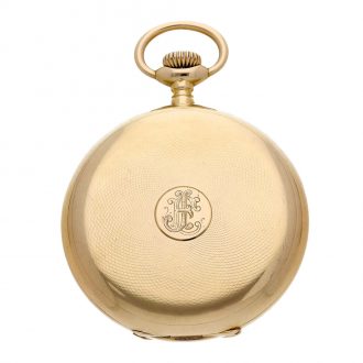 Swiss 18K gold hunting cased keyless lever watch Circa 1890