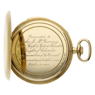 Swiss gold minute repeating lever pocket watch Circa 1920