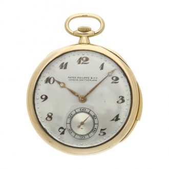 Swiss gold minute repeating lever pocket watch Circa 1920