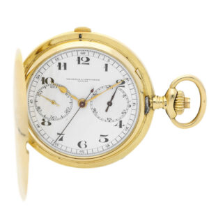 Swiss gold pocket chronograph watch with register Circa 1900