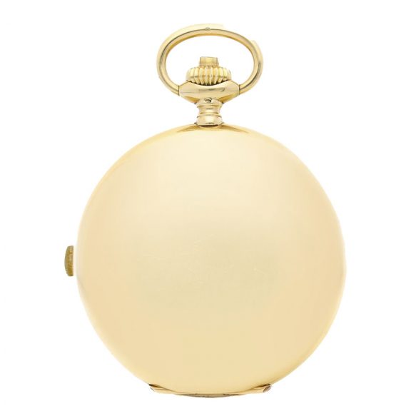 Swiss gold pocket chronograph watch with register Circa 1900 Swiss gold pocket chronograph watch with register Circa 1900