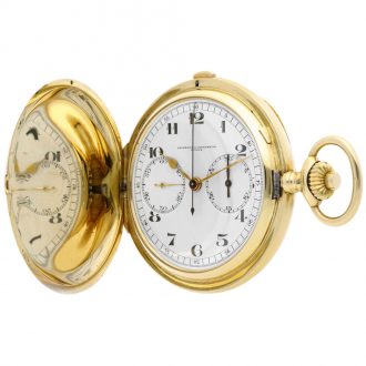 Swiss gold pocket chronograph watch with register Circa 1900