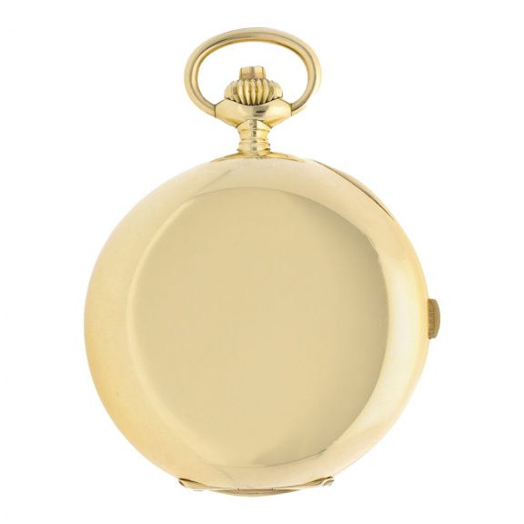 Swiss gold pocket chronograph watch with register Circa 1900 Swiss gold pocket chronograph watch with register Circa 1900