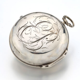 English silver champleve dial verge with date Circa 1730
