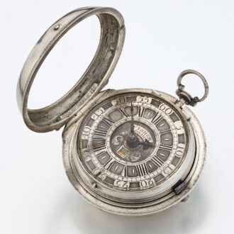 English silver champleve dial verge with date Circa 1730