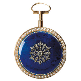 English decorative gold and enamel verge watch Circa 1790