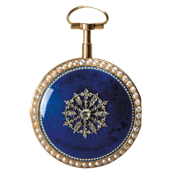 English decorative gold and enamel verge watch Circa 1790