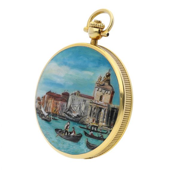 Extremely rare Swiss gold and enamel lever watch Circa 1975 Extremely rare Swiss gold and enamel lever watch Circa 1975