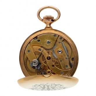 Pink gold Swiss Patek Philippe open faced watch Circa 1910