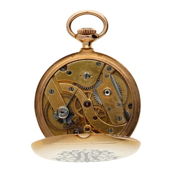 Pink gold Swiss Patek Philippe open faced watch Circa 1910 Pink gold Swiss Patek Philippe open faced watch Circa 1910