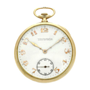 Swiss 18 carat gold open faced keyless lever watch Circa 1925