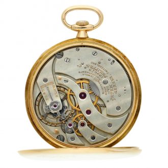 Swiss 18 carat gold open faced keyless lever watch Circa 1925