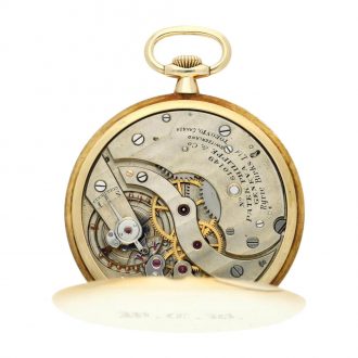 Swiss 14 carat gold open faced keyless lever watch Circa 1925