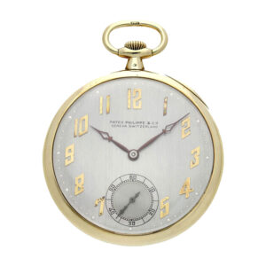 Swiss 14 carat gold open faced keyless lever watch Circa 1925