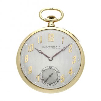 Swiss 14 carat gold open faced keyless lever watch Circa 1925