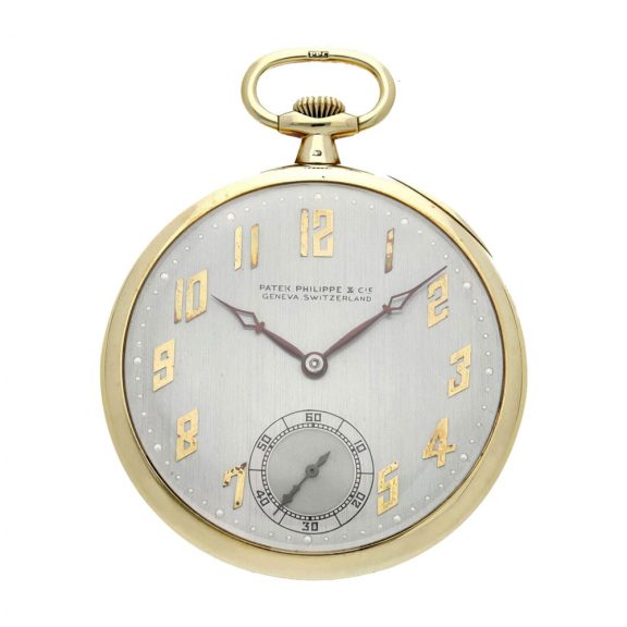 Swiss 14 carat gold open faced keyless lever watch Circa 1925