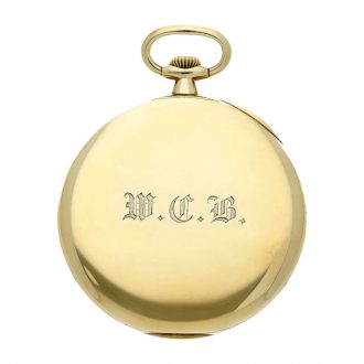 Swiss 14 carat gold open faced keyless lever watch Circa 1925