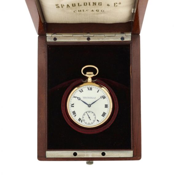 Swiss yellow gold open faced keyless dress watch Circa 1915 Swiss yellow gold open faced keyless dress watch Circa 1915