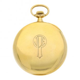 Swiss yellow gold open faced keyless dress watch Circa 1915
